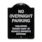 Signmission Designer Series-No Overnight Parking, Black & Silver Heavy-Gauge Aluminum, 24" x 18", BS-1824-9967 A-DES-BS-1824-9967 - alternate 1